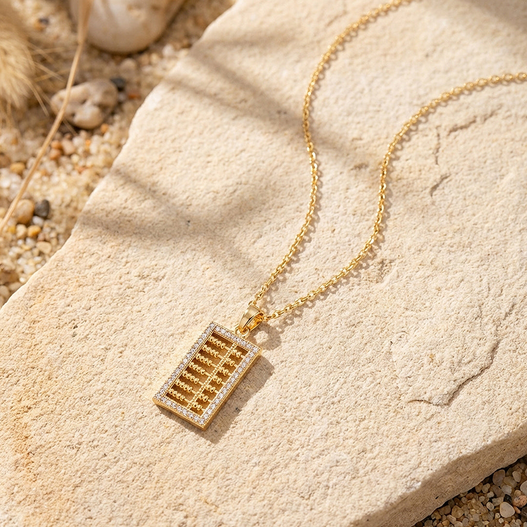 Abacus Pendant Necklace | Gold | Luxe4481 - Luxe Necklace | Singapore Jewellery, Wedding Rings &amp; Gifts | Same Day Delivery | Tiara.com.sg