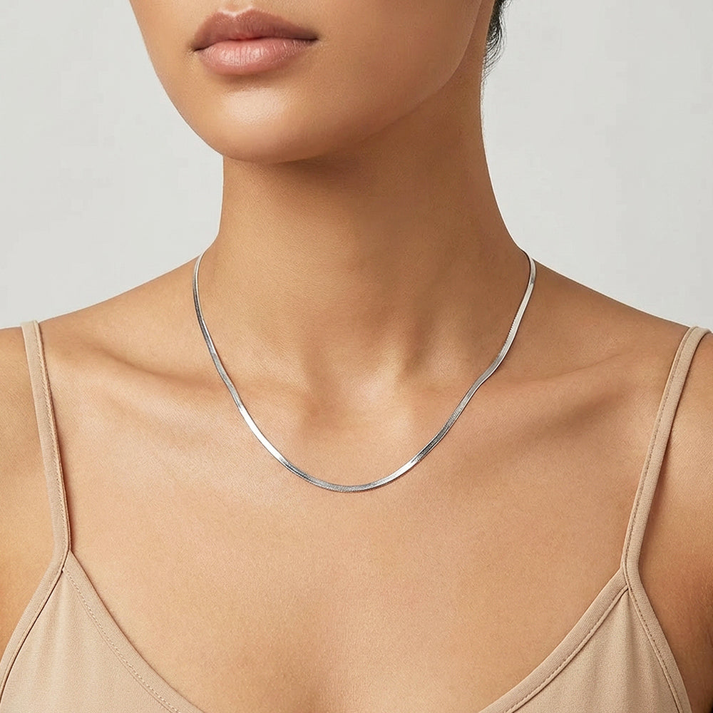 Snake Chain Necklace | Gold & Silver | Luxe4491 - Luxe Necklace | Singapore Jewellery, Wedding Rings & Gifts | Same Day Delivery | Tiara.com.sg