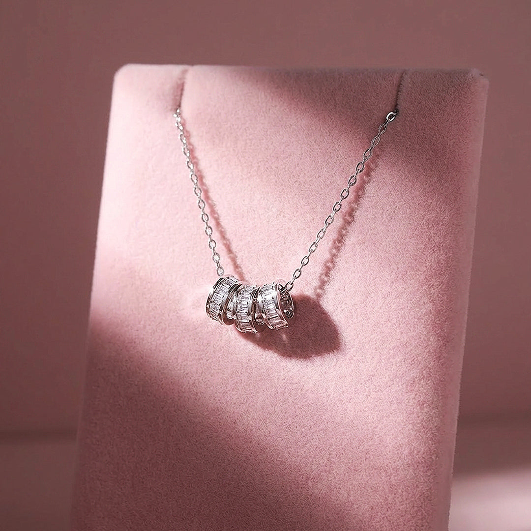 Triple Hoop Pendant Necklace | Silver &amp; Gold | Luxe4501 - Luxe Necklace | Singapore Jewellery, Wedding Rings &amp; Gifts | Same Day Delivery | Tiara.com.sg