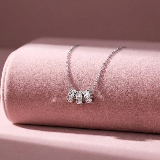 Triple Hoop Pendant Necklace | Silver &amp; Gold | Luxe4501 - Luxe Necklace | Singapore Jewellery, Wedding Rings &amp; Gifts | Same Day Delivery | Tiara.com.sg