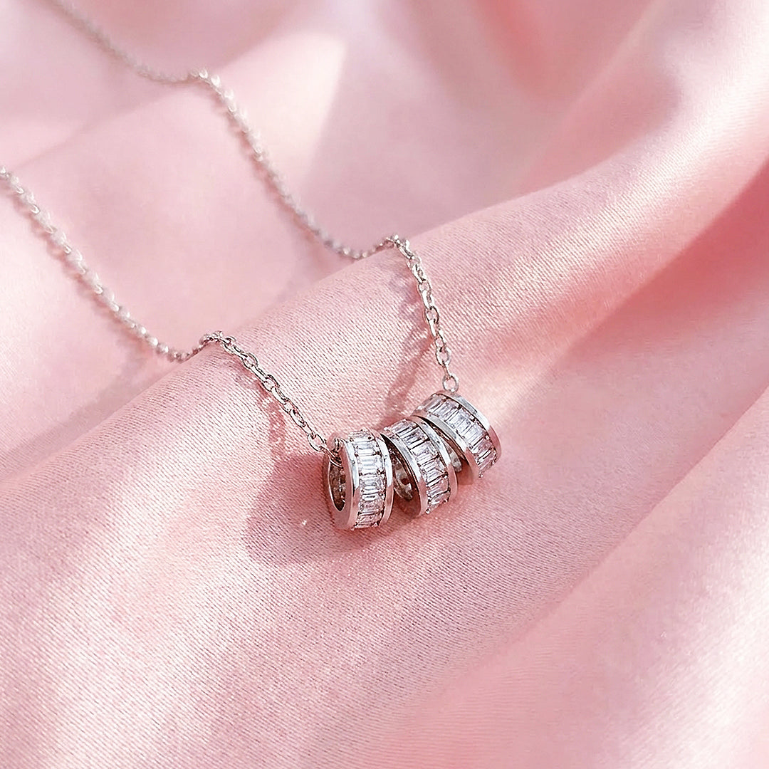 Triple Hoop Pendant Necklace | Silver &amp; Gold | Luxe4501 - Luxe Necklace | Singapore Jewellery, Wedding Rings &amp; Gifts | Same Day Delivery | Tiara.com.sg
