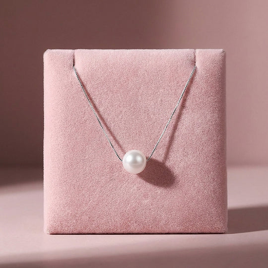 Floating Pearl Pendant Necklace | Silver | Luxe4502 - Luxe Necklace | Singapore Jewellery, Wedding Rings &amp; Gifts | Same Day Delivery | Tiara.com.sg