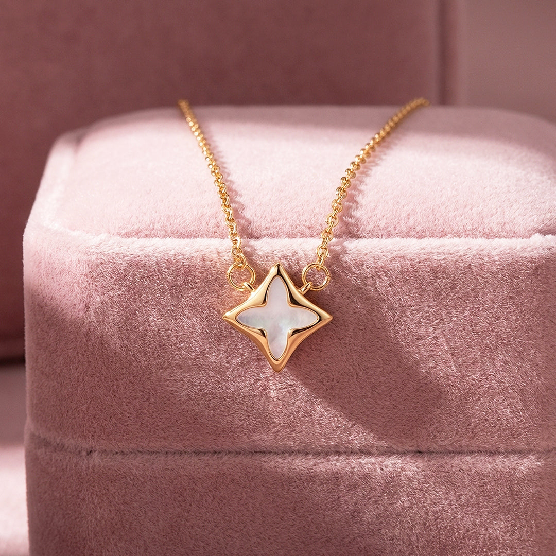 Star Mother-of-Pearl Pendant Necklace | Rose Gold | Luxe4503 - Luxe Necklace | Singapore Jewellery, Wedding Rings &amp; Gifts | Same Day Delivery | Tiara.com.sg