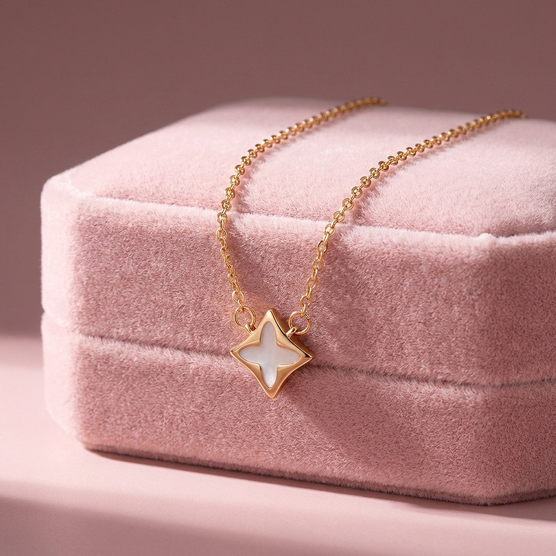 Star Mother-of-Pearl Pendant Necklace | Rose Gold | Luxe4503 - Luxe Necklace | Singapore Jewellery, Wedding Rings &amp; Gifts | Same Day Delivery | Tiara.com.sg