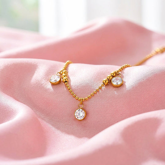 Beaded Triple Drop Pendant Necklace | Luxe4520