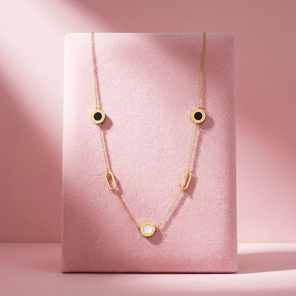 Roman Numeral Station Necklace | Luxe4337