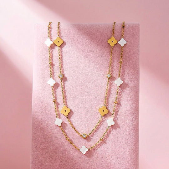 Clover Station Necklace | Luxe4530