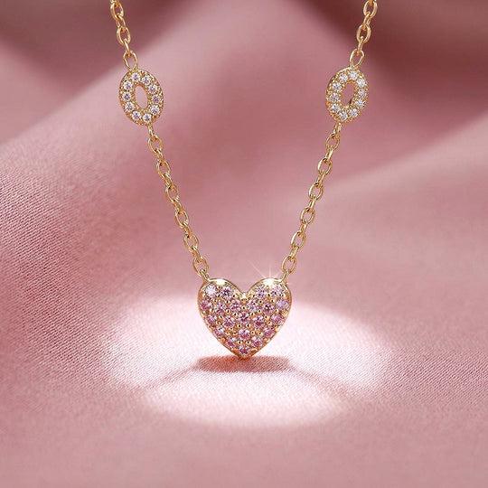 Pavé Heart Station Necklace | Luxe4531