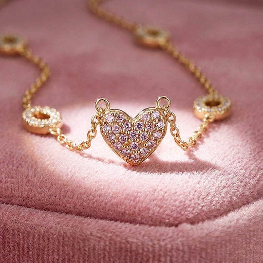 Pavé Heart Station Necklace | Luxe4531