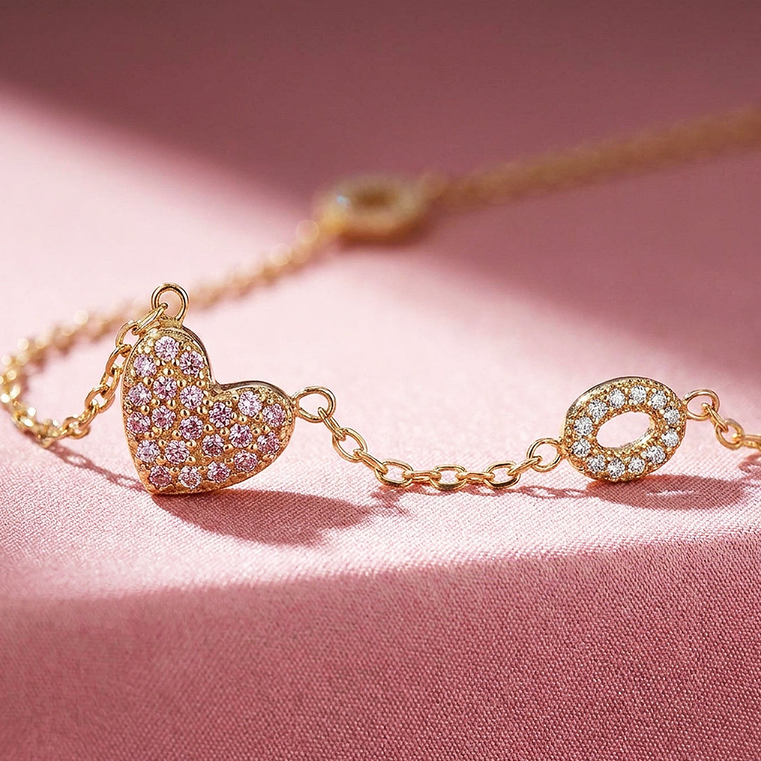 Pavé Heart Station Necklace | Luxe4531