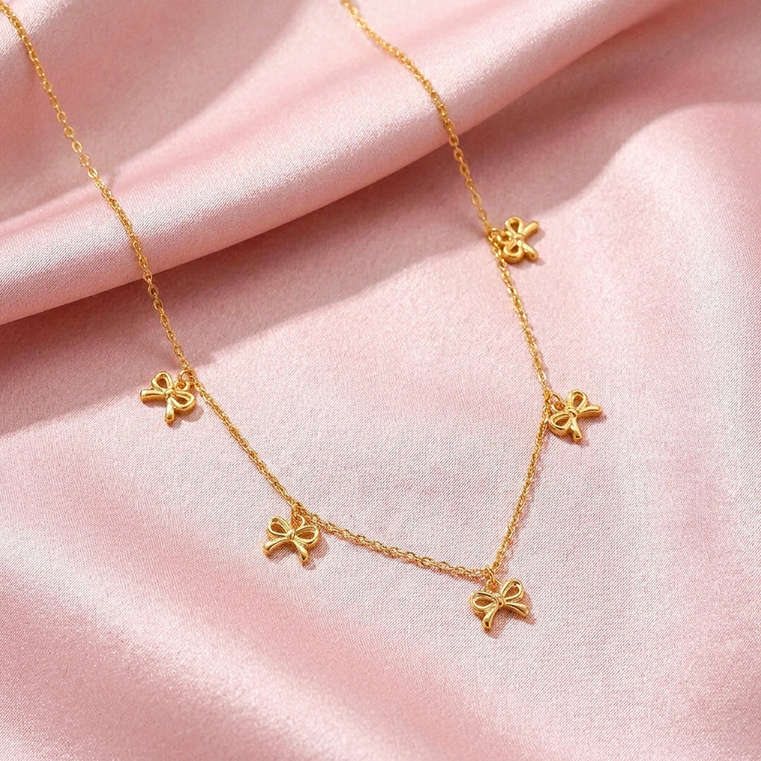 Bow Charm Station Necklace | Luxe4536