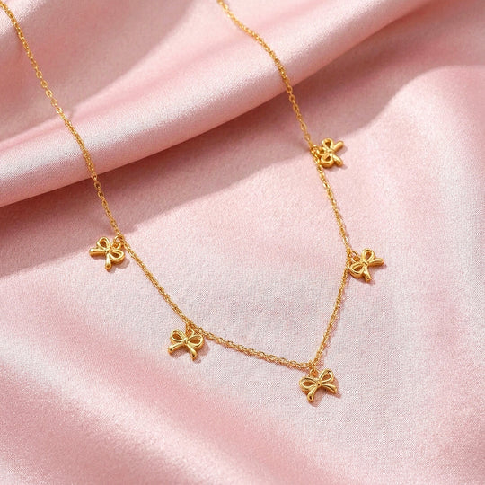 Bow Charm Station Necklace | Luxe4536