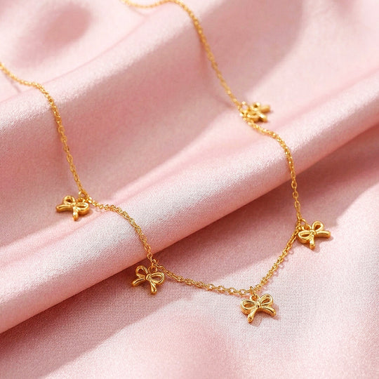 Bow Charm Station Necklace | Luxe4536