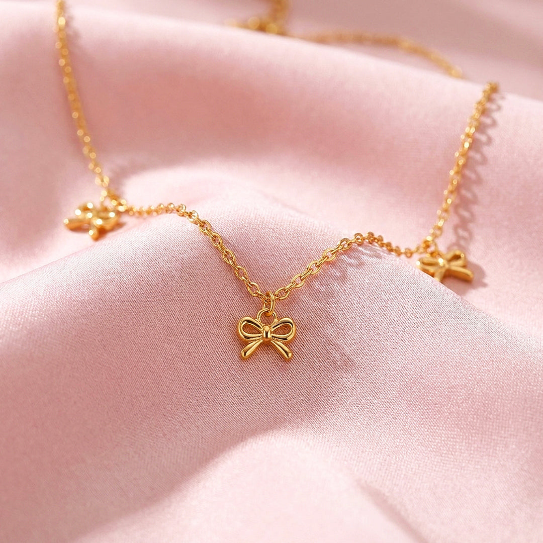 Bow Charm Station Necklace | Luxe4536