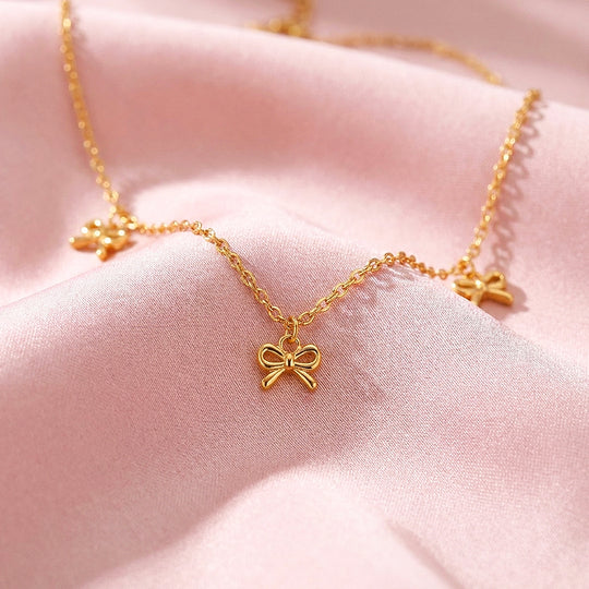 Bow Charm Station Necklace | Luxe4536