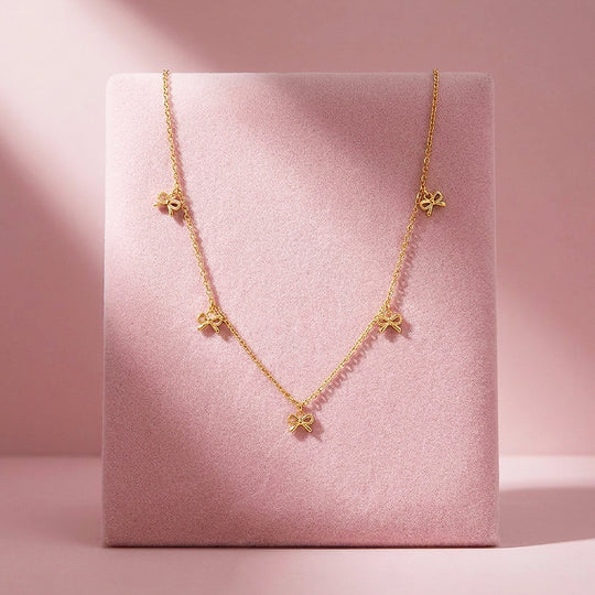 Bow Charm Station Necklace | Luxe4536