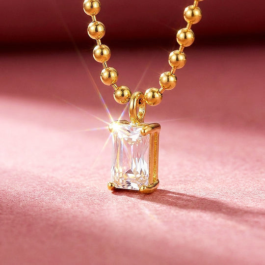 Baguette Drop Ball Chain Necklace | Luxe4537