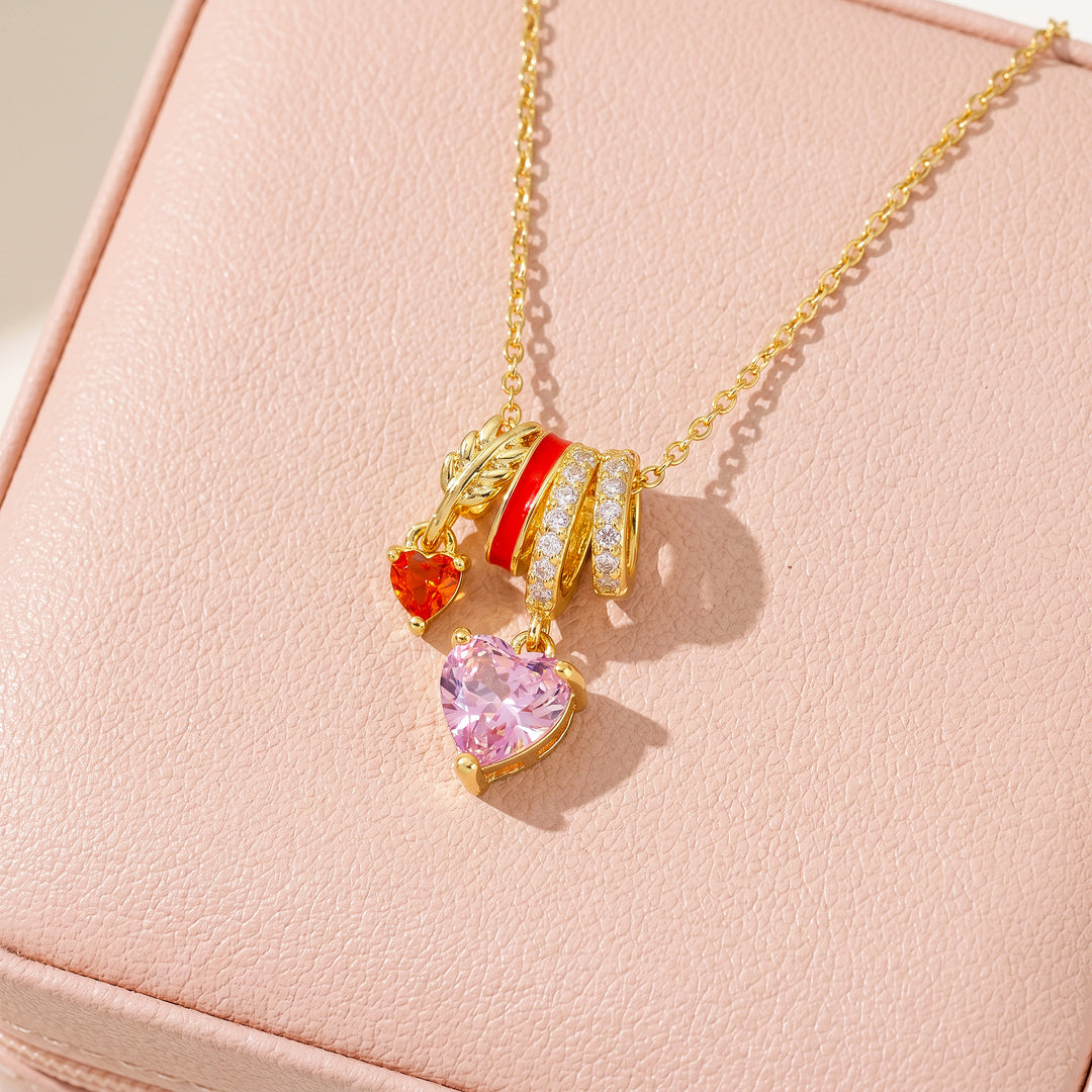 Heart Crystal Leaf Arrow Charm Pendant Necklace | Gold | Luxe4551
