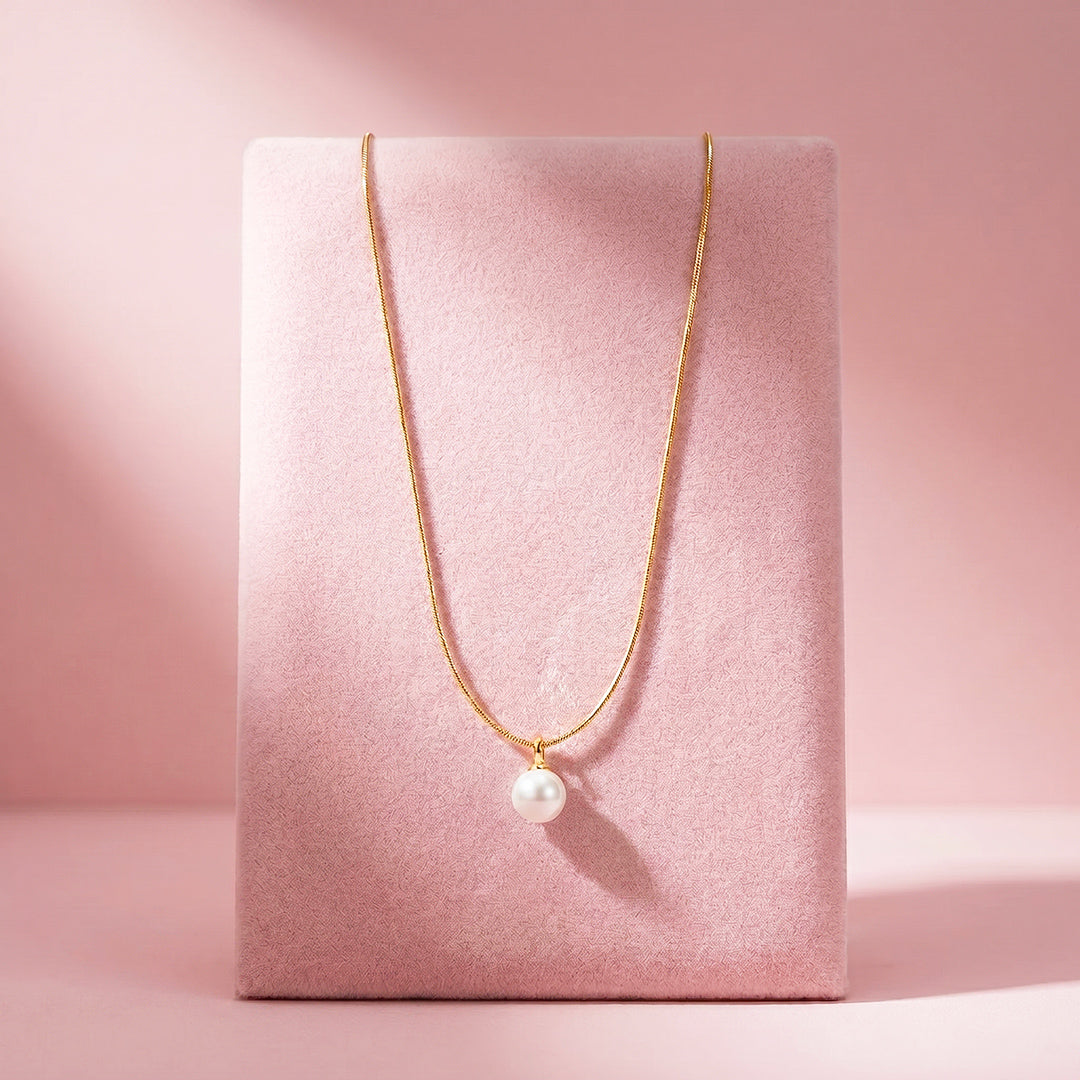 Solitaire Pearl Drop Necklace | Luxe4564