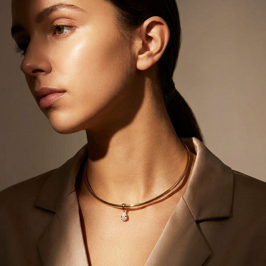 Pear Drop Torque Choker Necklace | Luxe4565