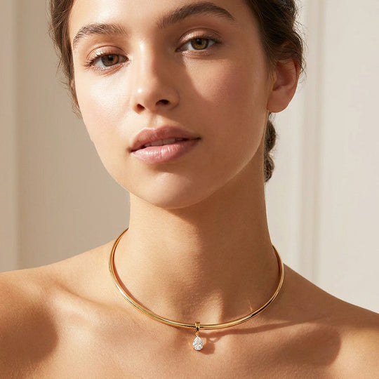 Pear Drop Torque Choker Necklace | Luxe4565