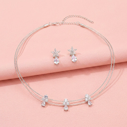 Floral Star Necklace &amp; Earrings Set | Luxe4567