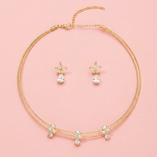 Floral Star Necklace &amp; Earrings Set | Luxe4567