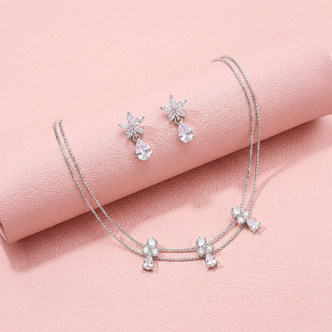 Floral Star Necklace &amp; Earrings Set | Luxe4567
