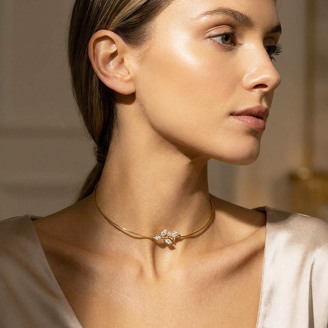Leaf Branch Choker Necklace | Luxe4570