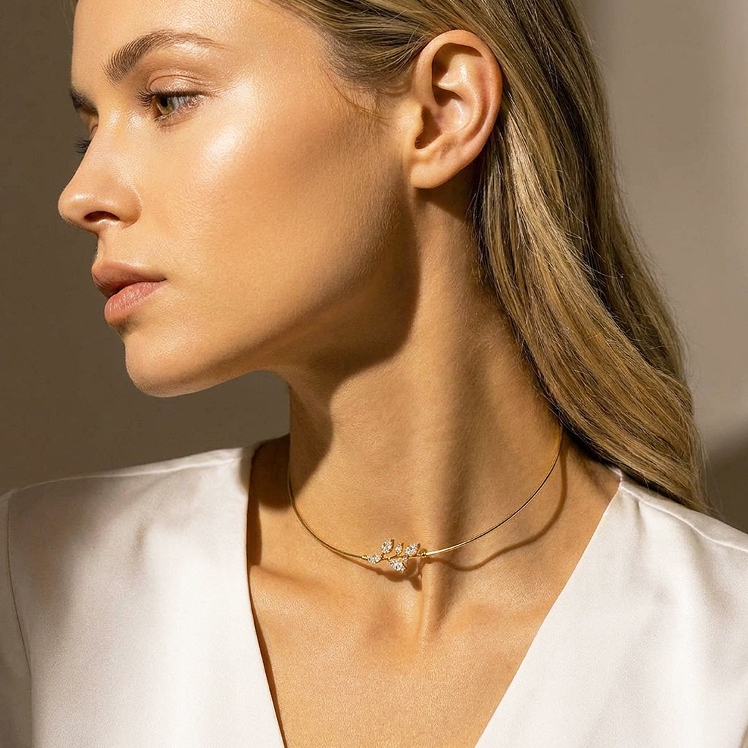 Leaf Branch Choker Necklace | Luxe4570