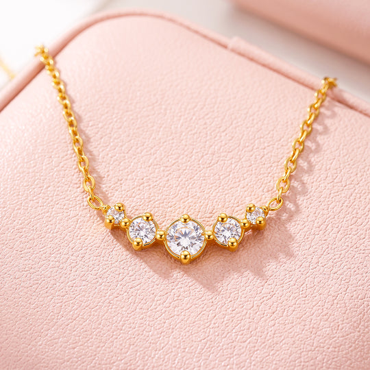 Five-Stone Graduating Diamond Simulant Necklace | Luxe4574