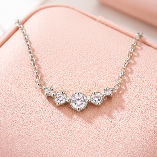 Five-Stone Graduating Diamond Simulant Necklace | Luxe4574