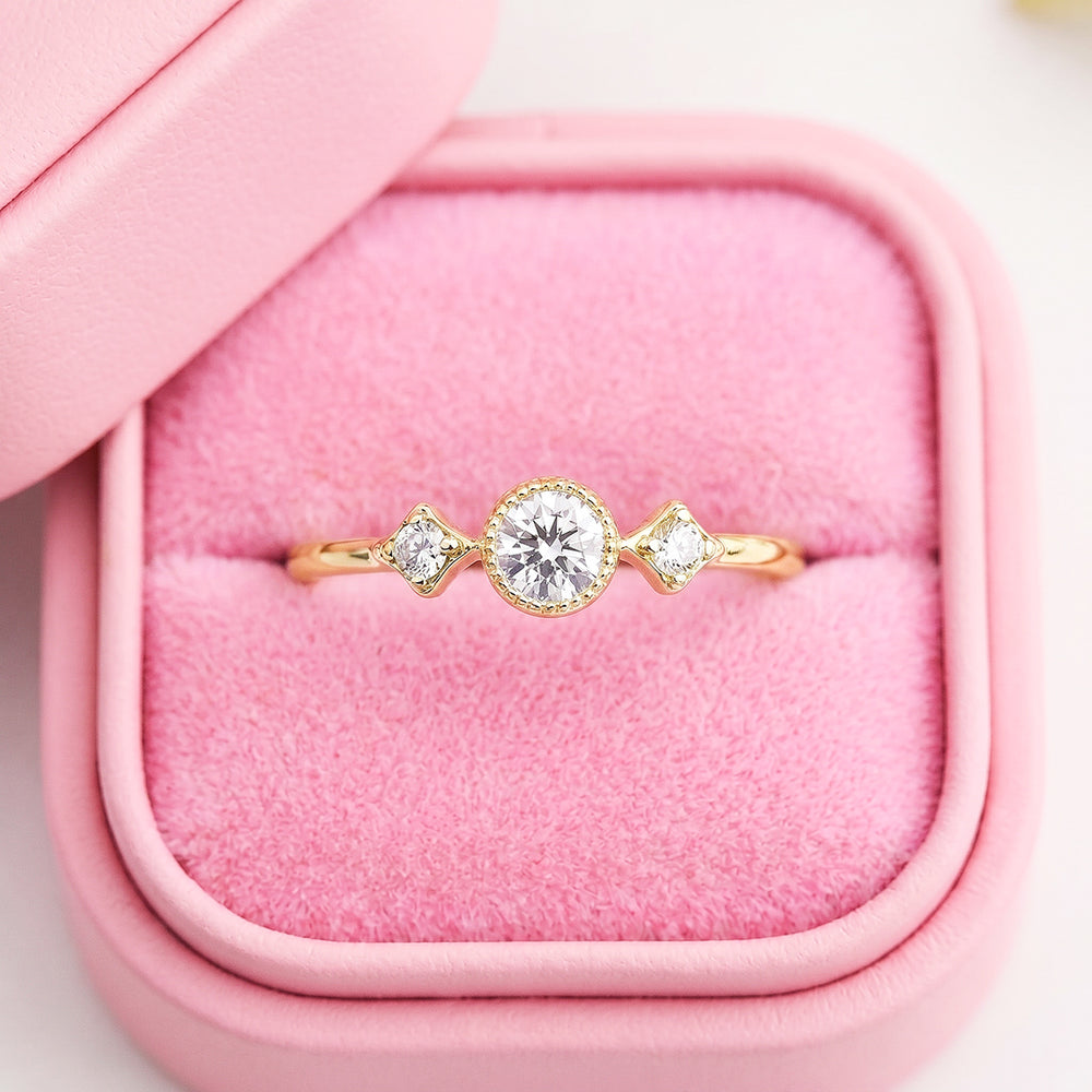 Milgrain Three-Stone Ring | Women's Ring | Luxe5023 - Clearance Sale❗