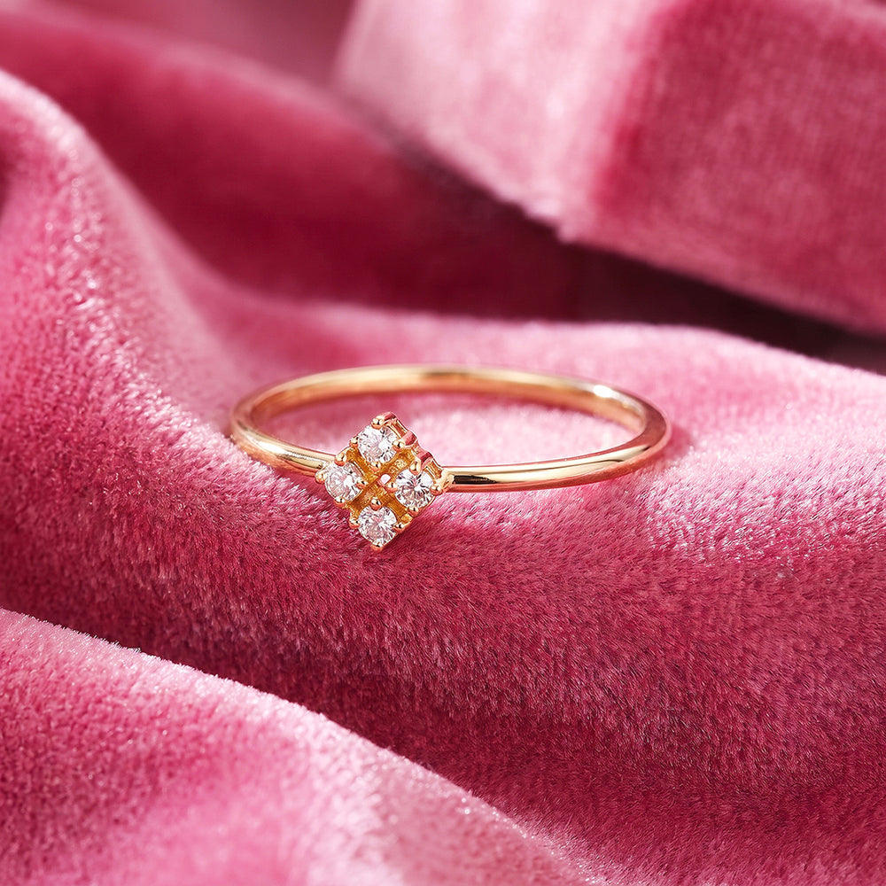 Gold Cluster Diamond Simulant Ring | Women's Ring | Luxe5034 - Clearance Sale❗