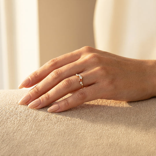 18K Gold Finish Wishbone Ring - Luxe5158