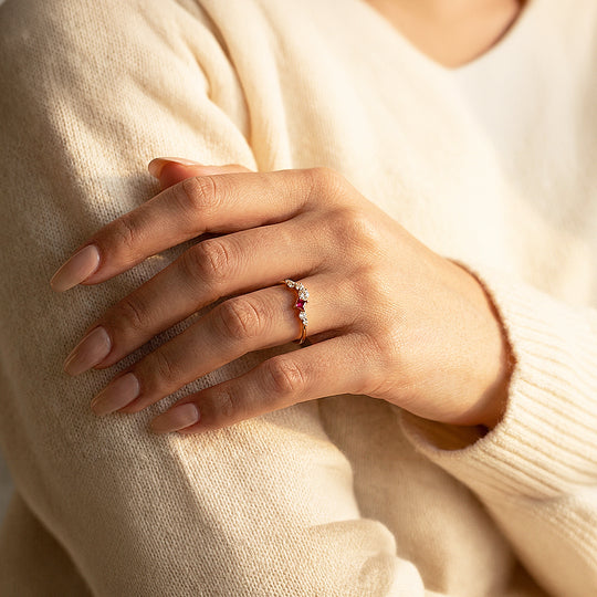 18K Gold Finish Wishbone Ring - Luxe5158