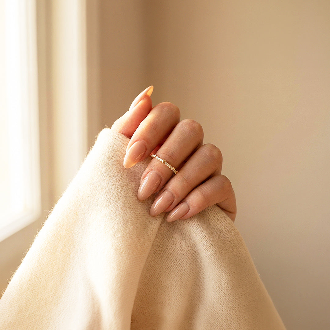 Eternity Band | Petite Hearts | Diamond Simulant | Gold Plating | Luxe5159