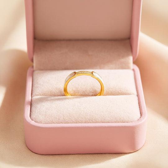 Minimalist Band | Mother of Pearl Style | Diamond Simulant | Titanium Steel | Luxe5161