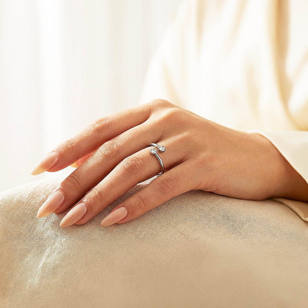 Toi et Moi Ring | Diamond Simulant | Stainless Steel | Luxe5166