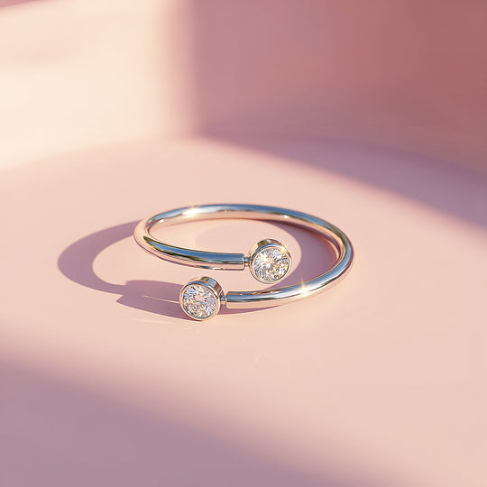 Toi et Moi Ring | Diamond Simulant | Stainless Steel | Luxe5166