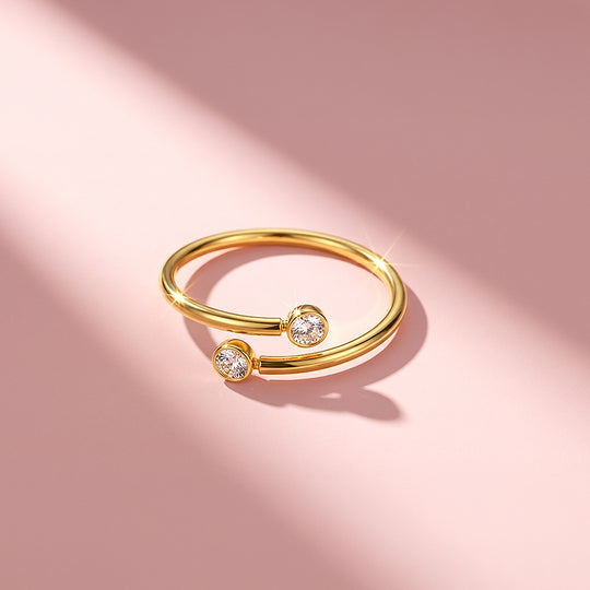 Toi et Moi Ring | Diamond Simulant | Stainless Steel | Luxe5166