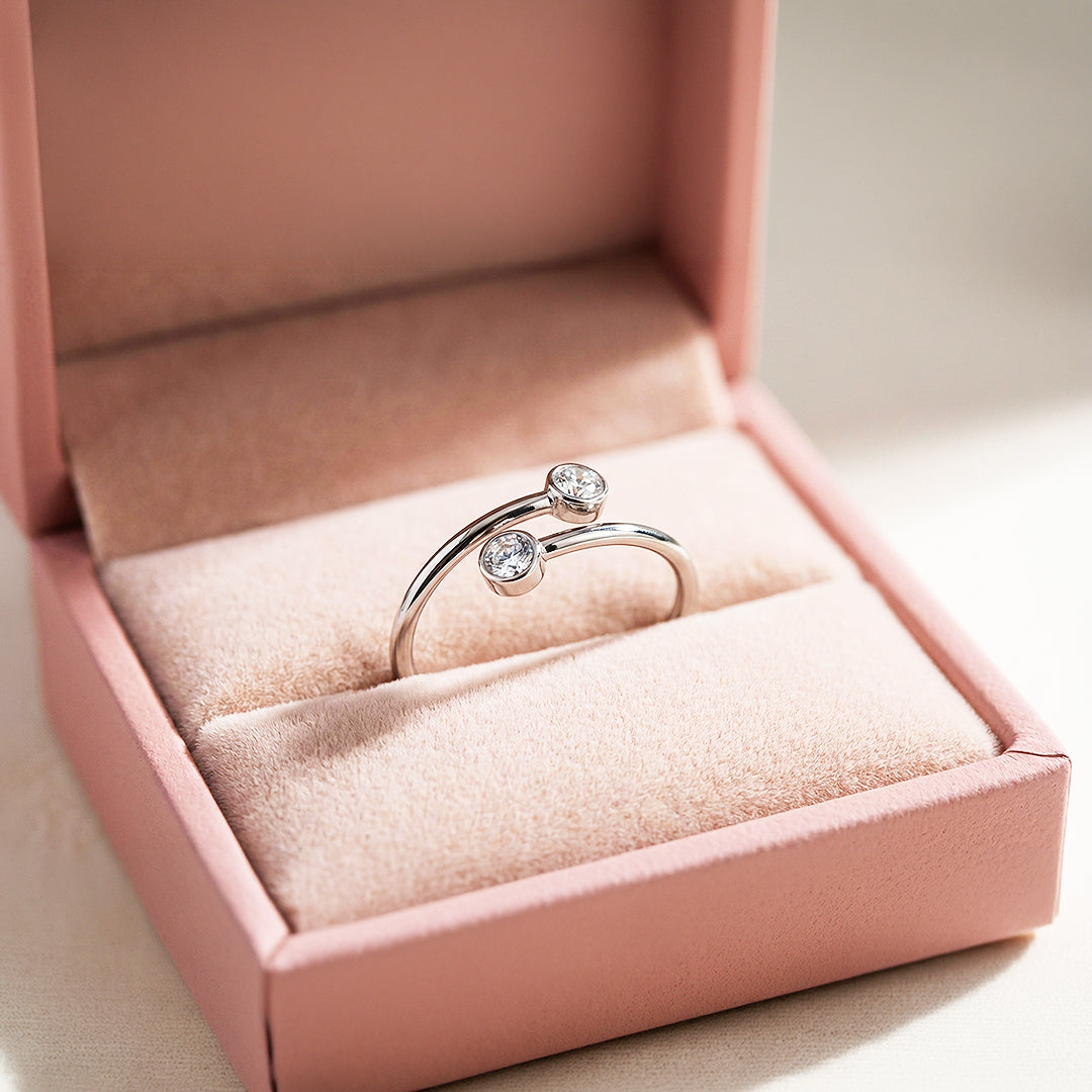 Toi et Moi Ring | Diamond Simulant | Stainless Steel | Luxe5166