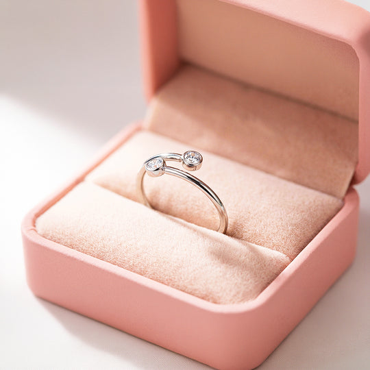 Toi et Moi Ring | Diamond Simulant | Stainless Steel | Luxe5166
