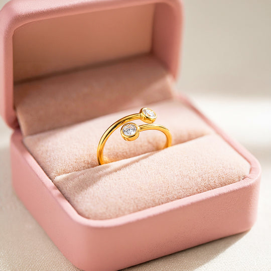 Toi et Moi Ring | Diamond Simulant | Stainless Steel | Luxe5166