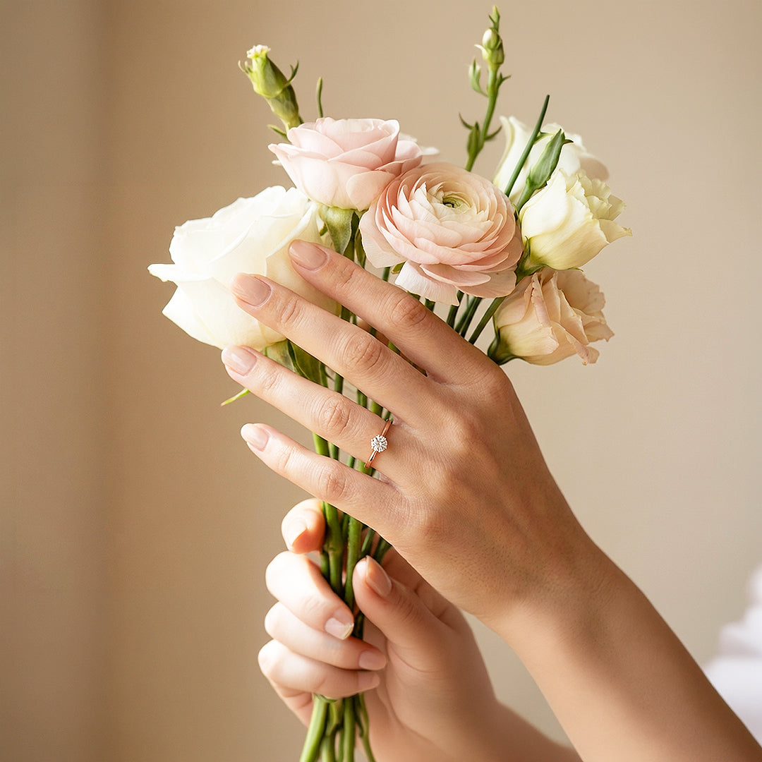 Dainty Solitaire Ring | Diamond Simulant | Titanium Steel | Luxe5169