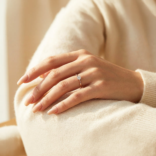 Dainty Solitaire Ring | Diamond Simulant | Titanium Steel | Luxe5169