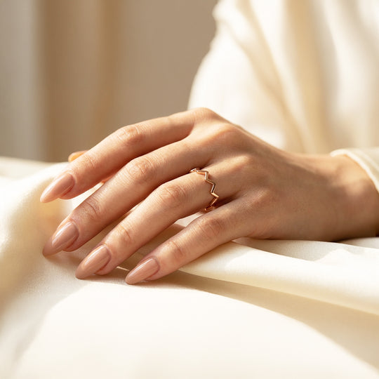 Minimalist Band | Geometric Zig-Zag | Titanium Steel | Luxe5171