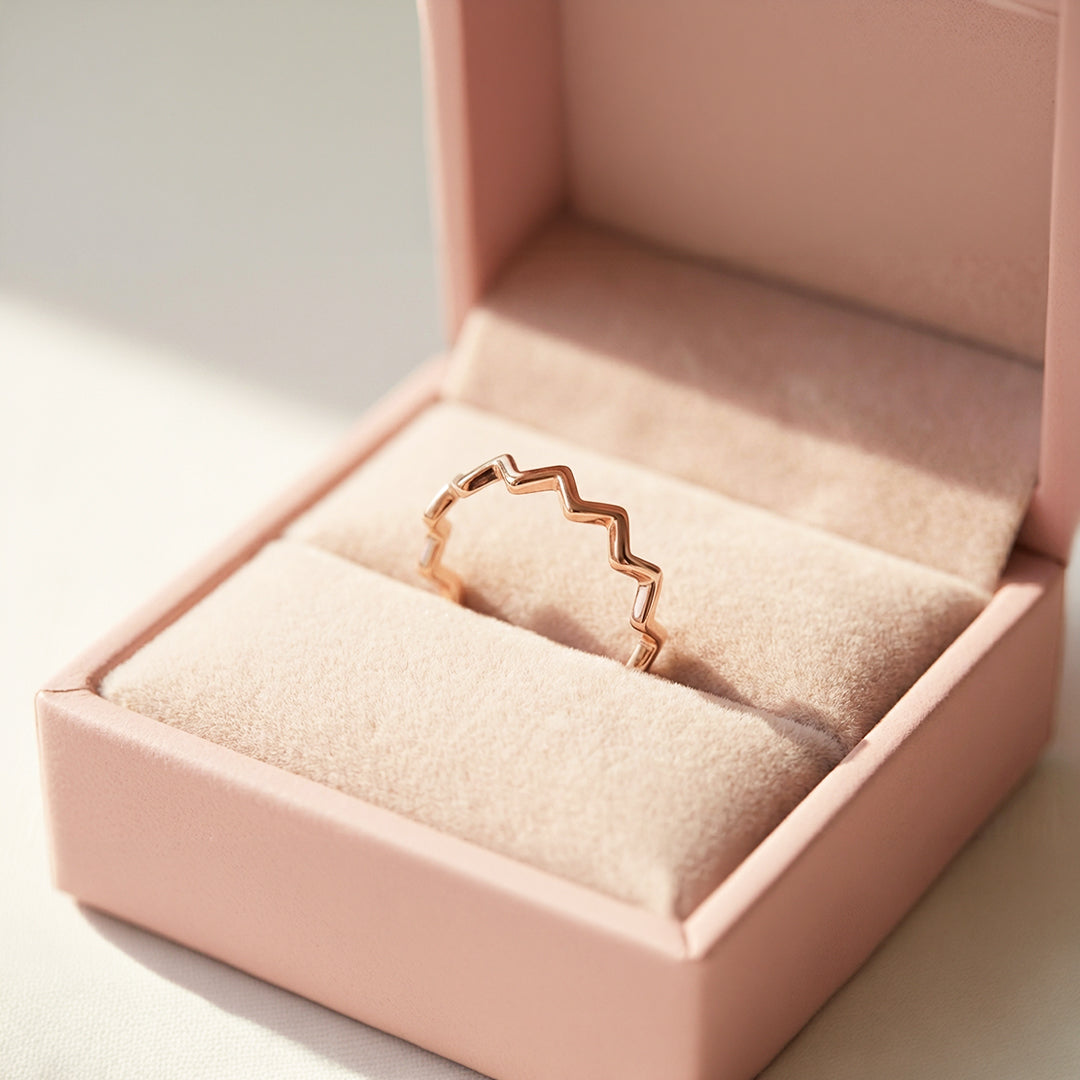 Minimalist Band | Geometric Zig-Zag | Titanium Steel | Luxe5171