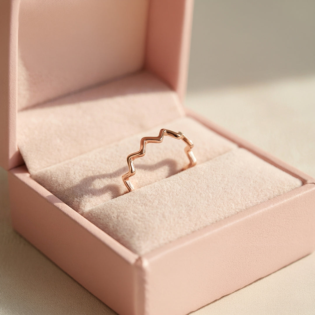 Minimalist Band | Geometric Zig-Zag | Titanium Steel | Luxe5171