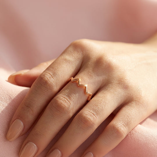 Minimalist Band | Geometric Zig-Zag | Titanium Steel | Luxe5171